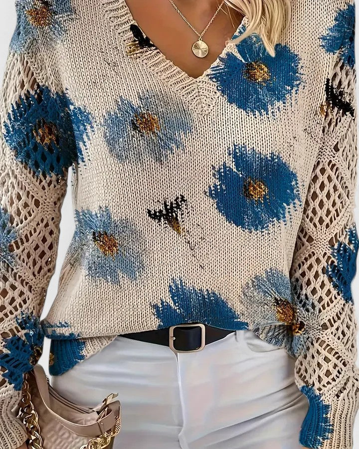 Aurélie | Elegant sweater with floral pattern