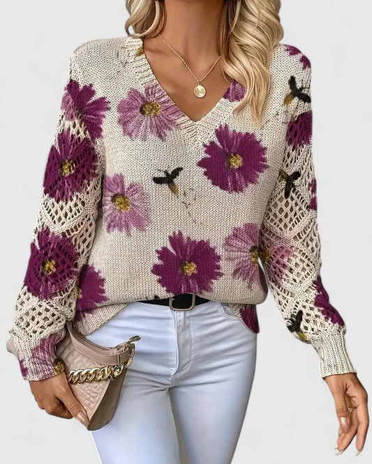 Aurélie | Elegant sweater with floral pattern