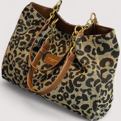 Sonia | Leopard Canvas Shopping Bag