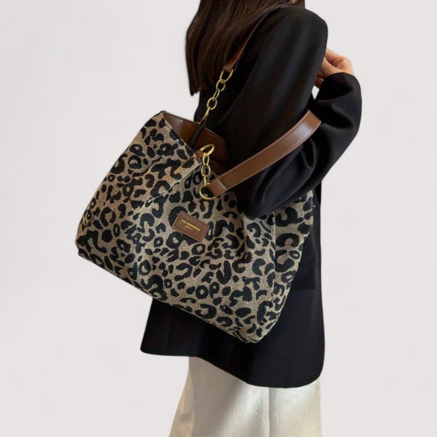 Sonia | Leopard Canvas Shopping Bag