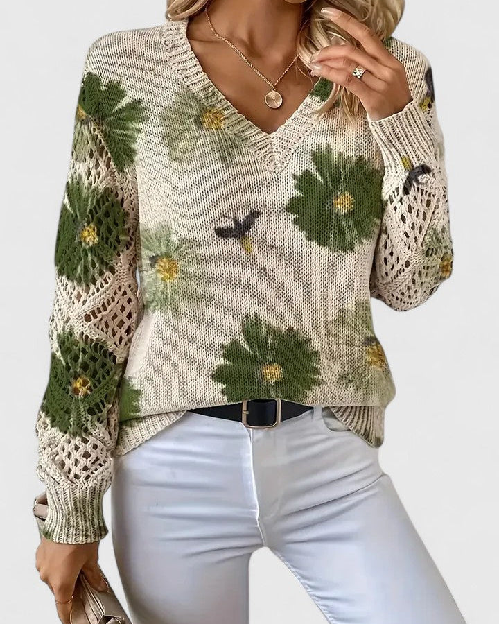 Aurélie | Elegant sweater with floral pattern