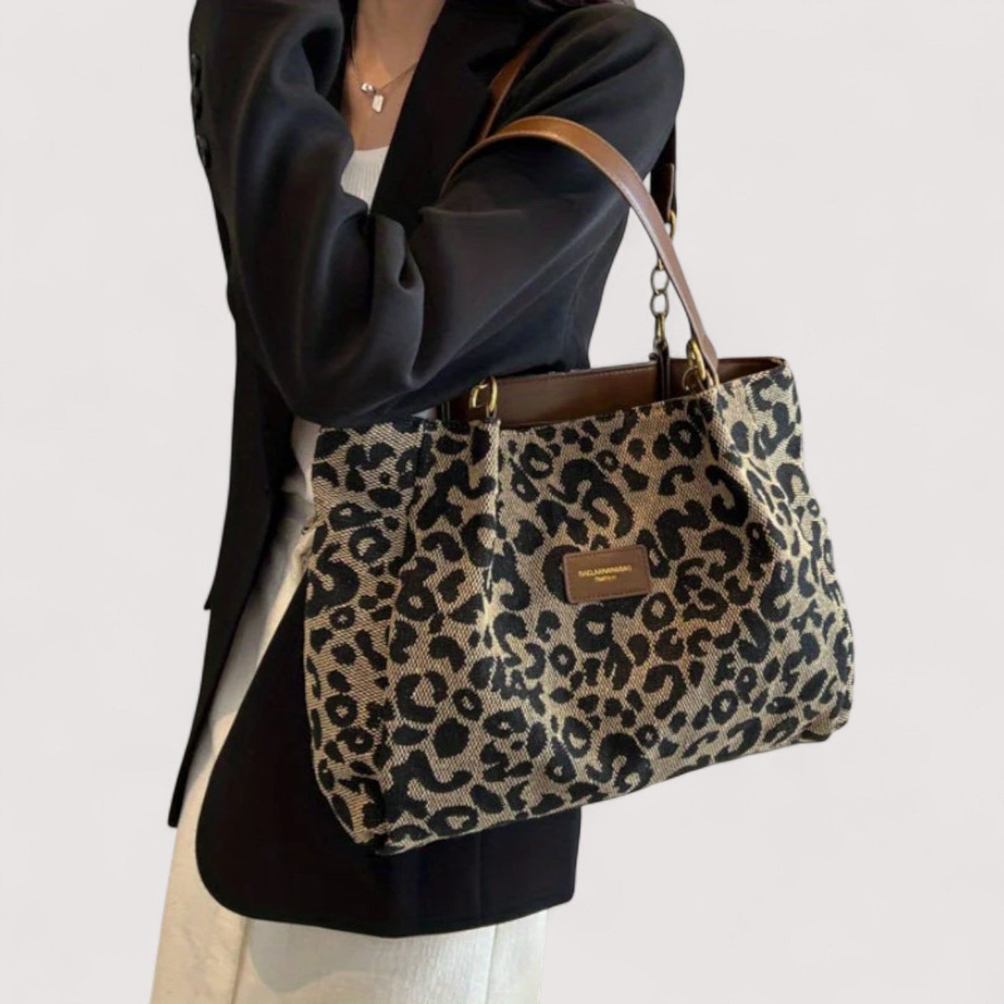 Sonia | Leopard Canvas Shopping Bag