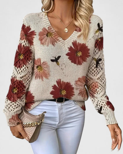 Aurélie | Elegant sweater with floral pattern