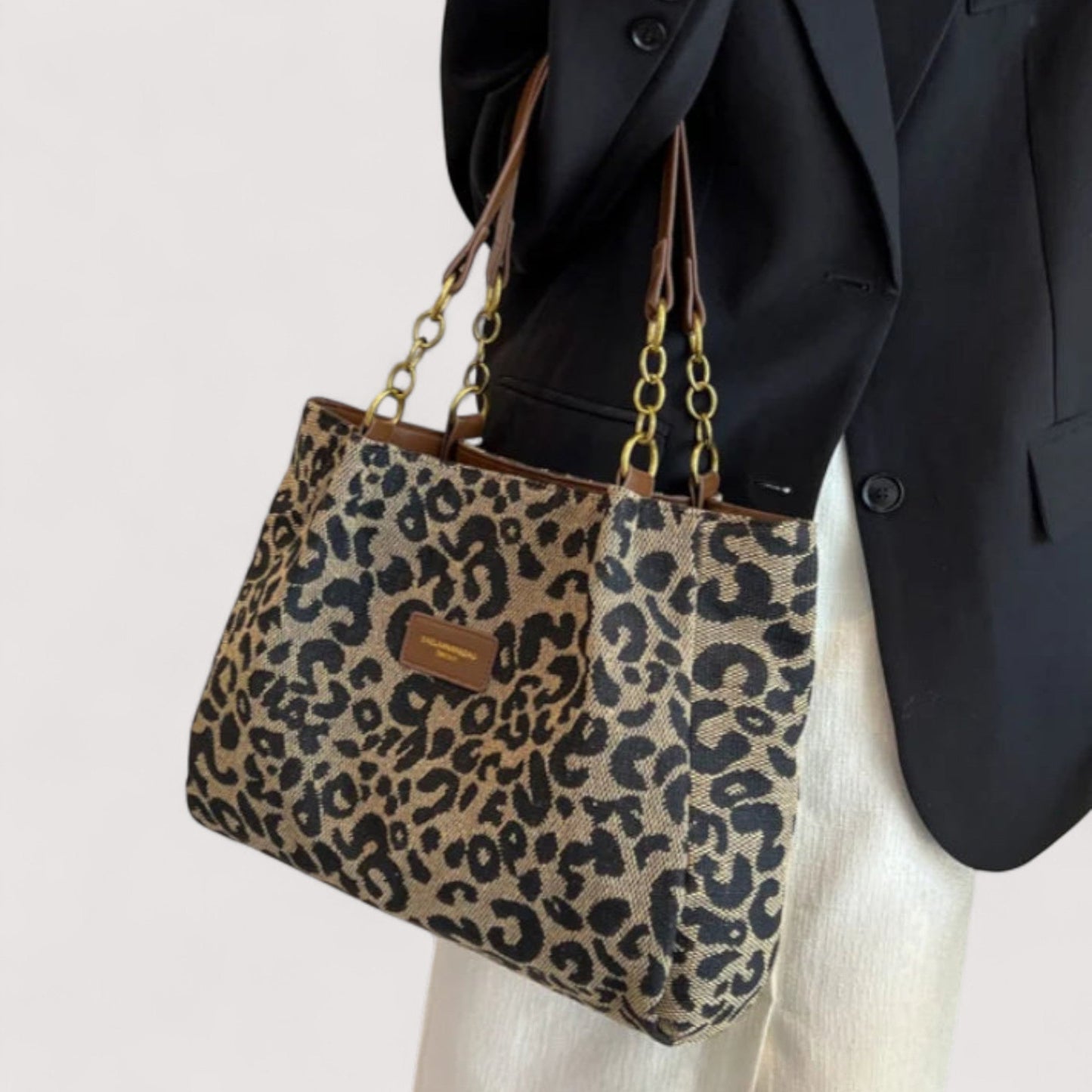 Sonia | Leopard Canvas Shopping Bag