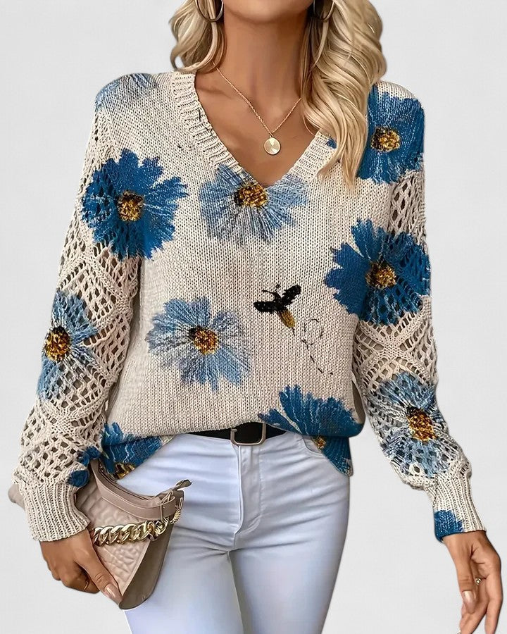 Aurélie | Elegant sweater with floral pattern