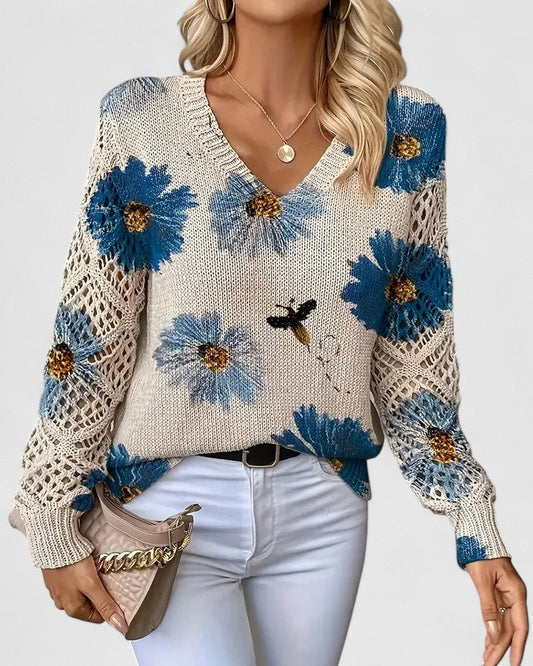 Aurélie | Elegant sweater with floral pattern