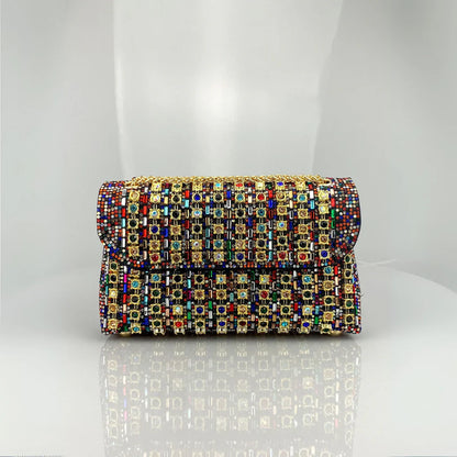 Laviera | Chic Chain Colored Diamond Shoulder Bag