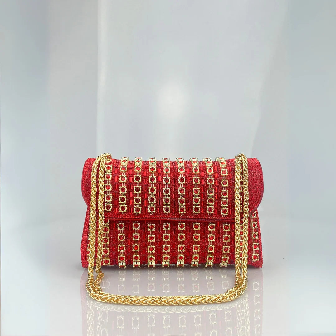 Laviera | Chic Chain Colored Diamond Shoulder Bag