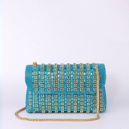 Laviera | Chic Chain Colored Diamond Shoulder Bag