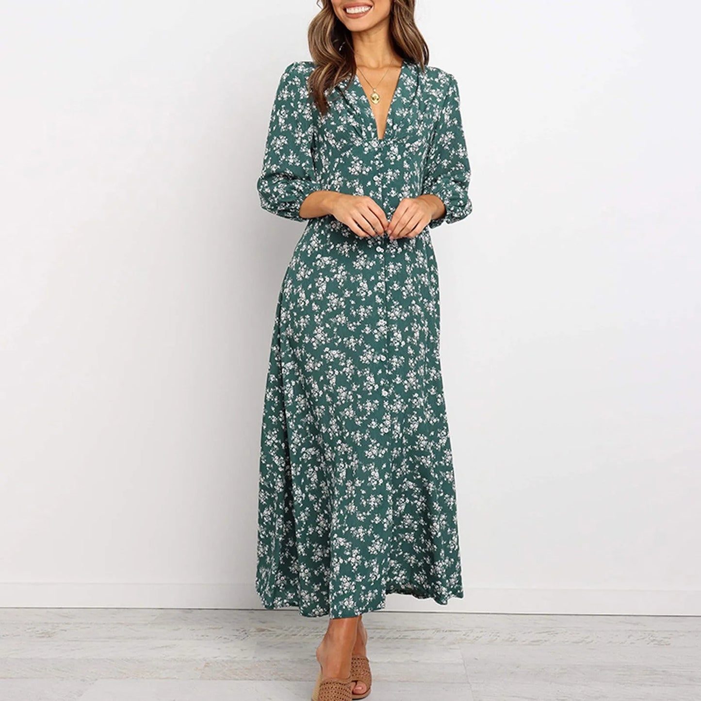 Melina | Bohemian Floral Print Long Dress