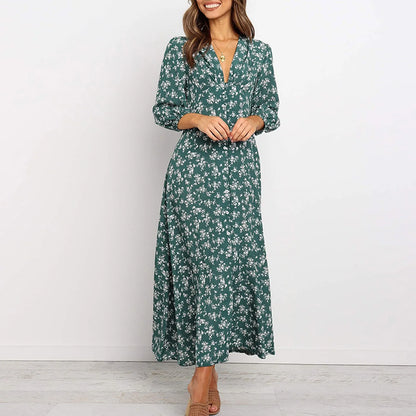 Melina | Bohemian Floral Print Long Dress