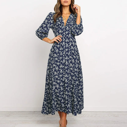 Melina | Bohemian Floral Print Long Dress