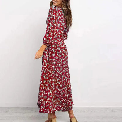Melina | Bohemian Floral Print Long Dress