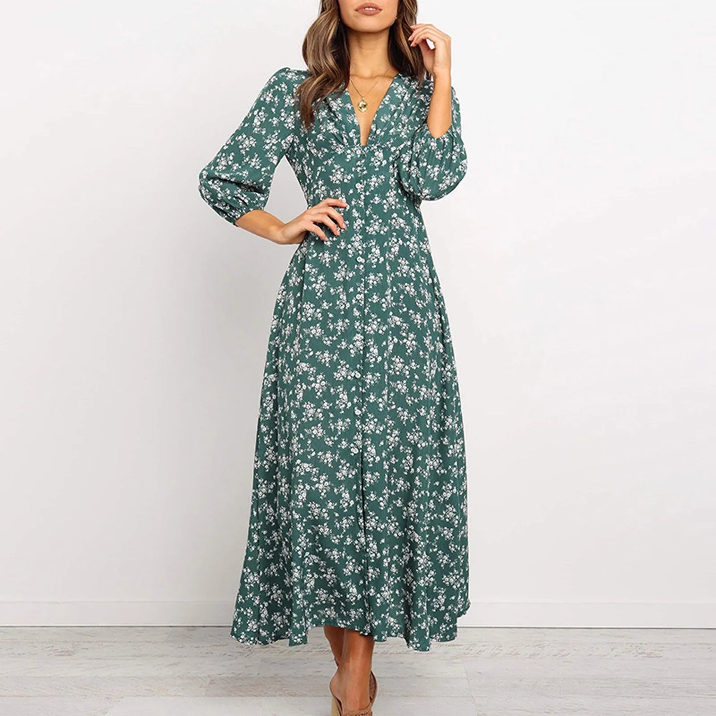 Melina | Bohemian Floral Print Long Dress