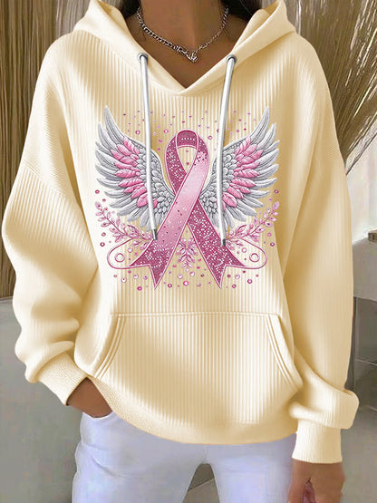 Vittorina | Casual Ribbon Wings Print Hoodie