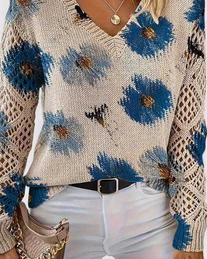 Aurélie | Elegant sweater with floral pattern